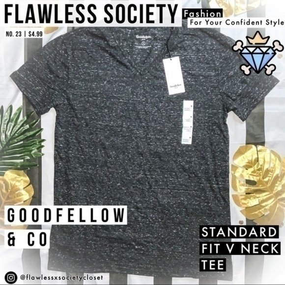 GOODFELLOW & CO STANDARD FIT GRAY V NECK T… - Picture 2 of 5